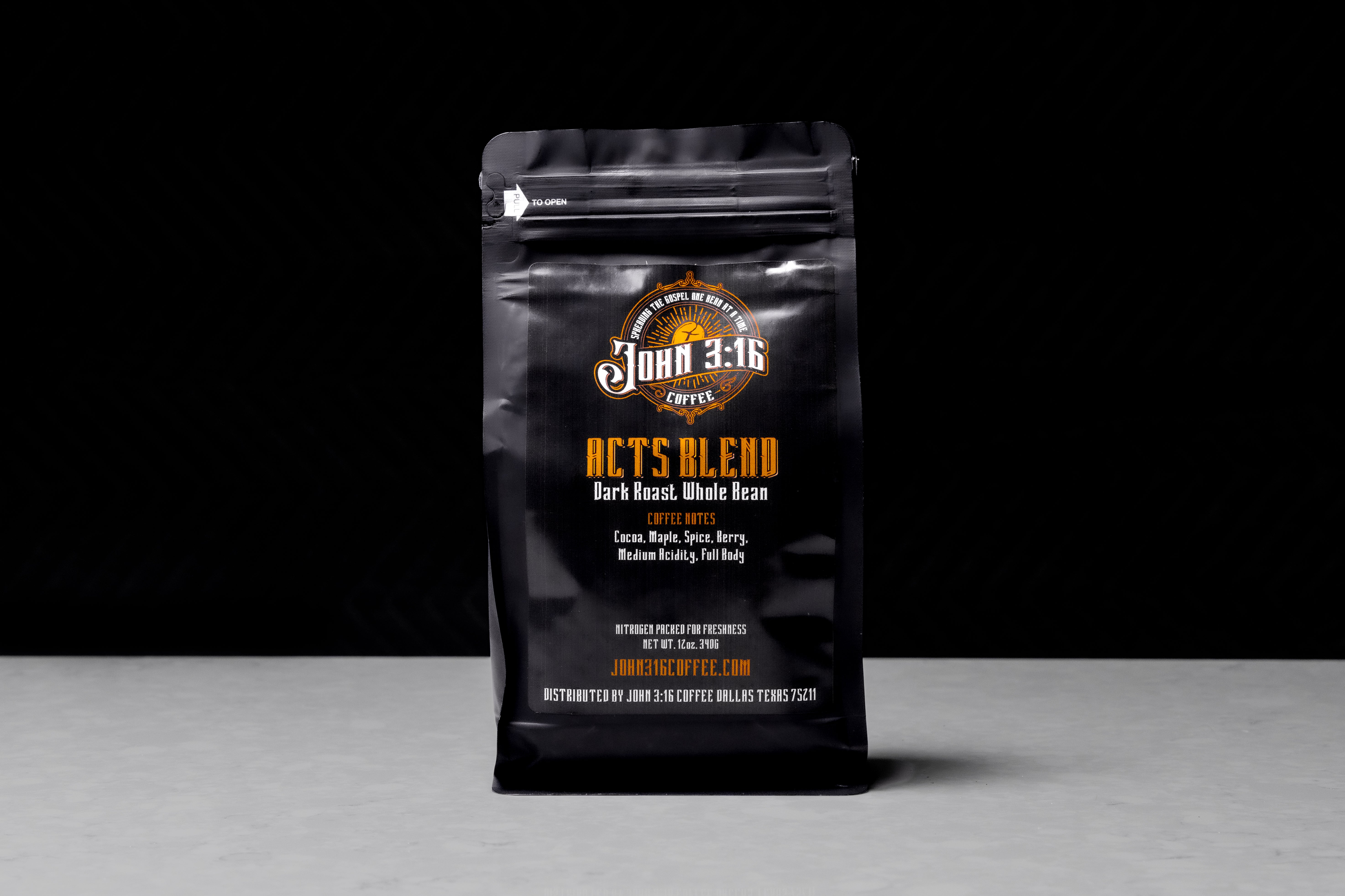 Acts Blend – Dark Roast Whole Bean Coffee (12oz)