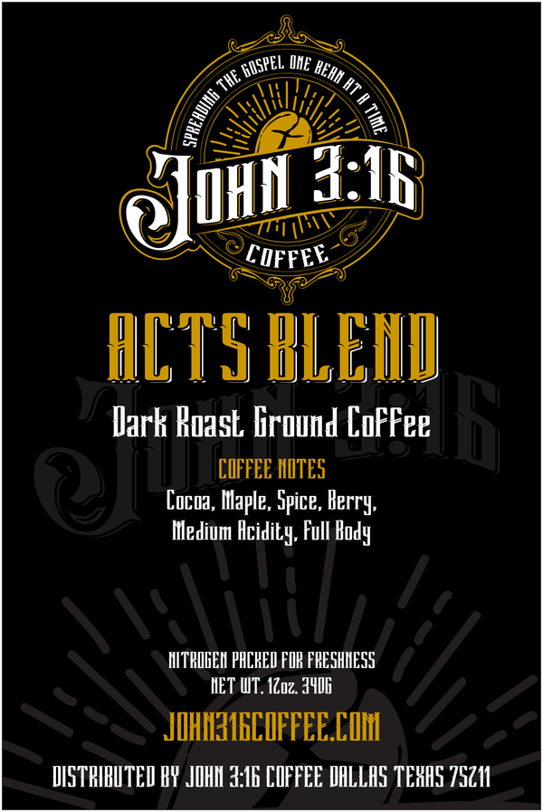 Acts Blend – Dark Roast Whole Bean Coffee (12oz)